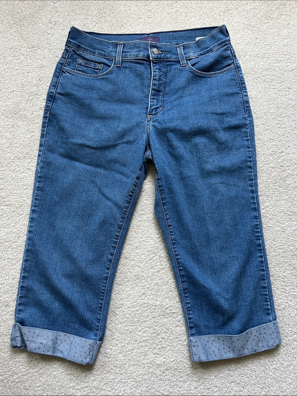 NYDJ Women's Medium Blue Cropped Ankle Jeans, Size 10P